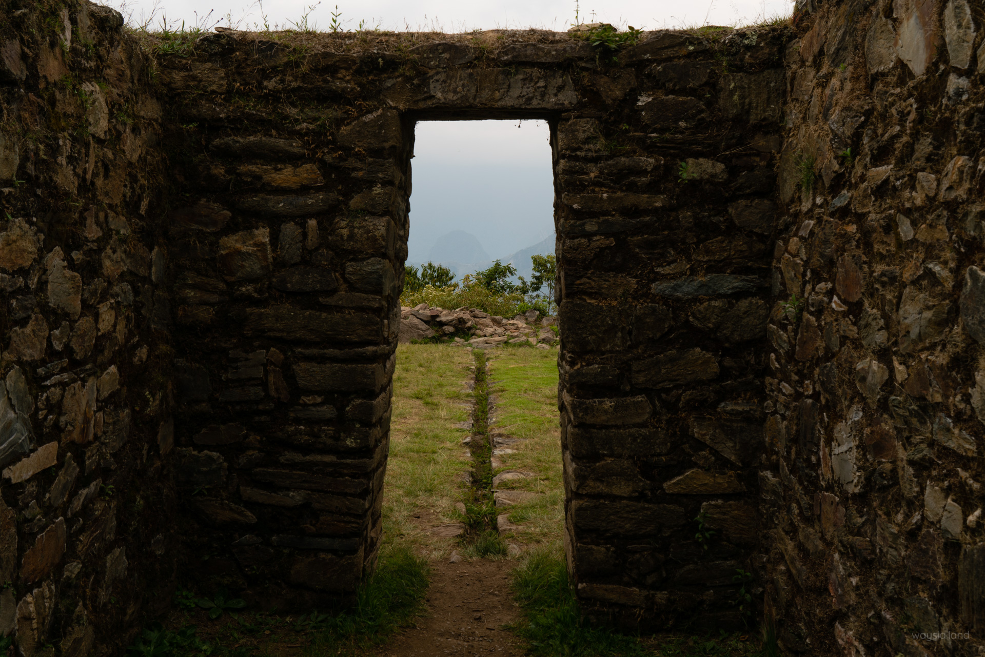 View of Machu Picchu through the Sun Gate