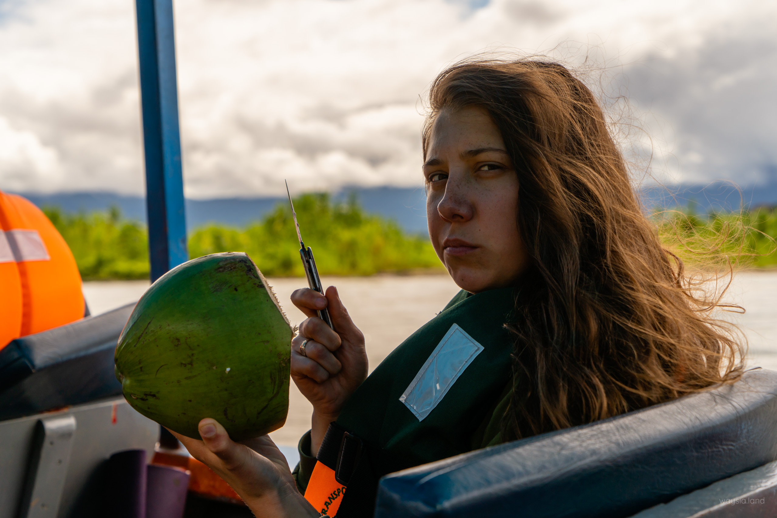 One by one we all started eating our coconuts