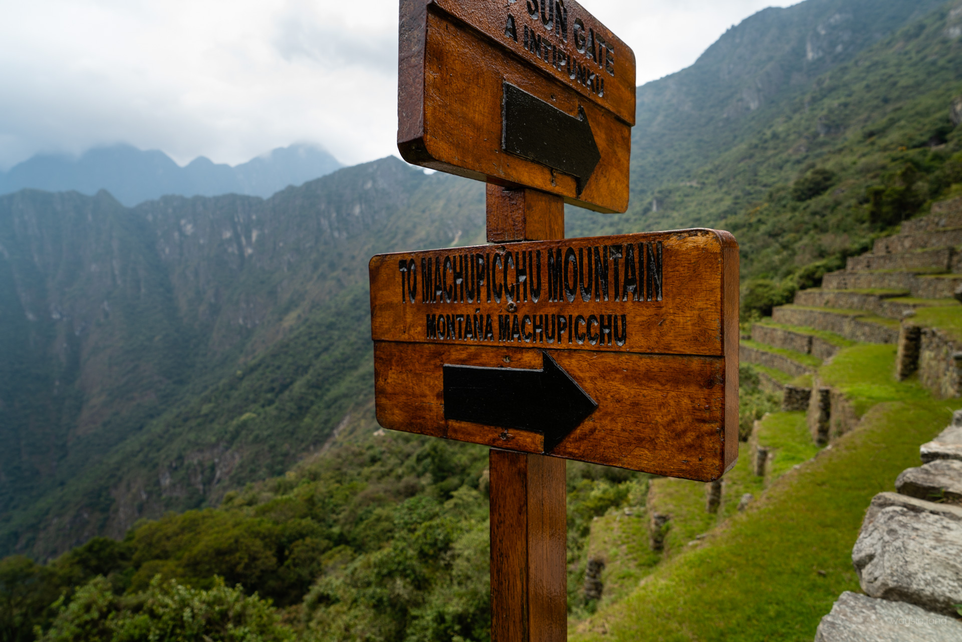 The way to Machu Picchu Mountain.