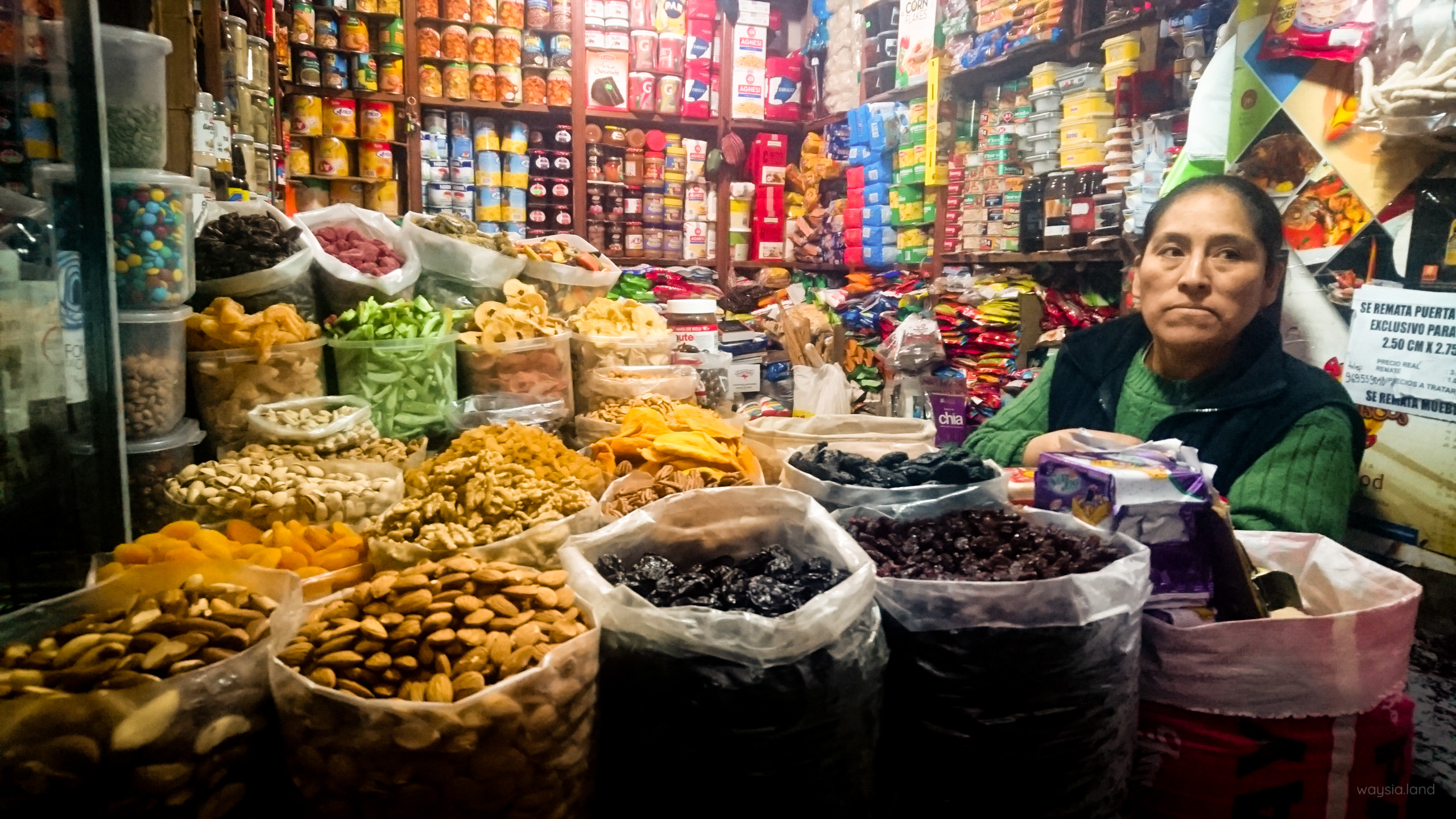 For our trek, we bought salami, dried fruit and nuts from this store located in the markets. She let us try free samples too. Handled the trail mix hygienically by using bags as gloves.