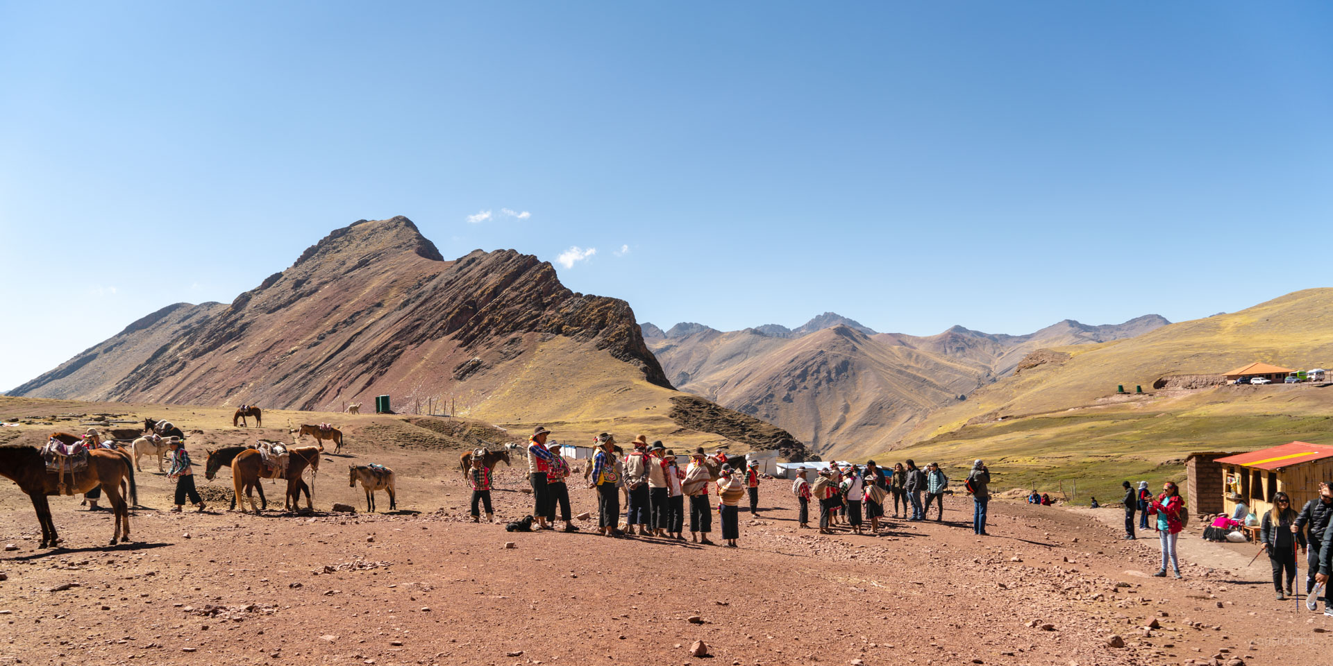 Staging area for the hike to Rainbow Mountain