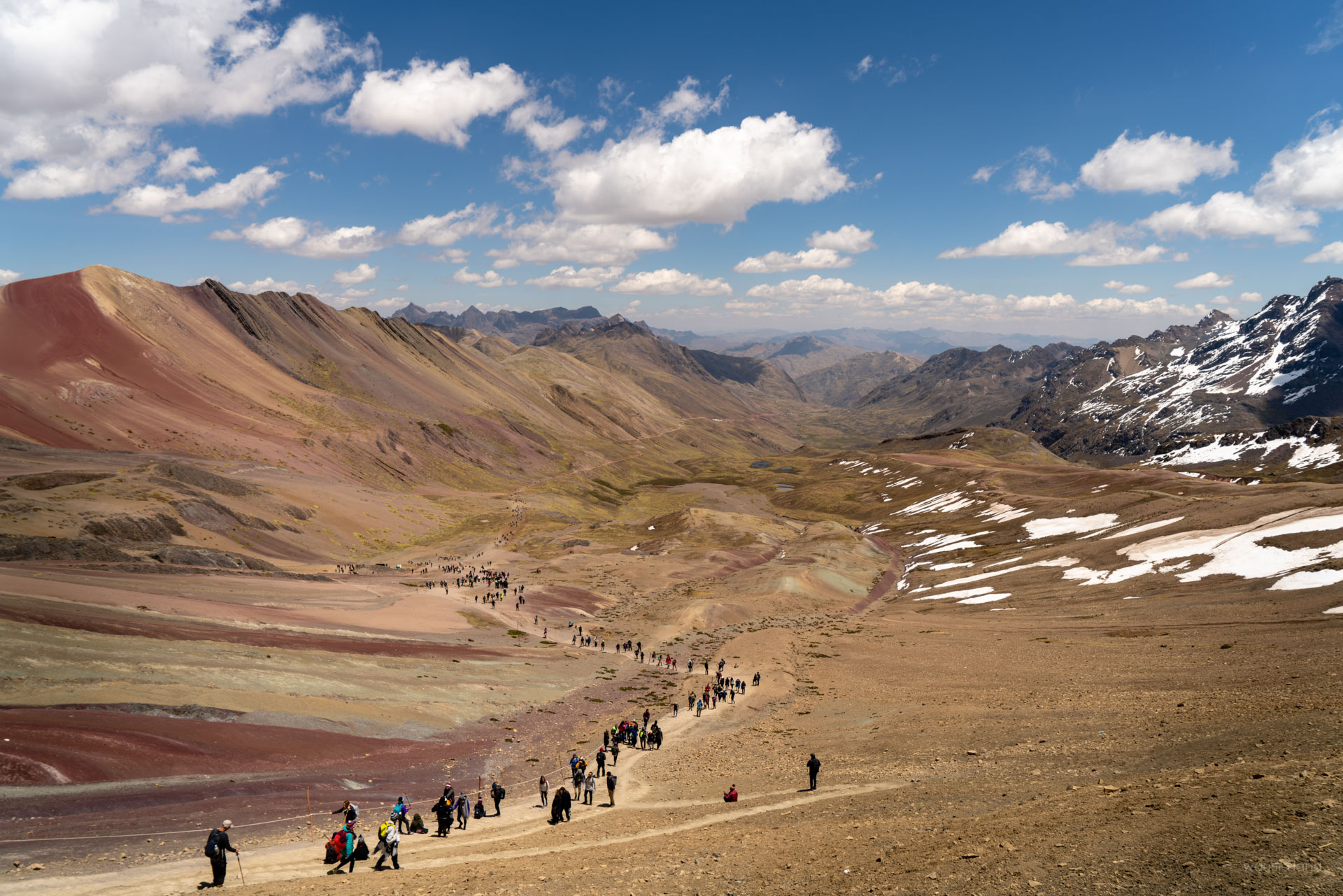 Looking down the other side of Rainbow Mountain