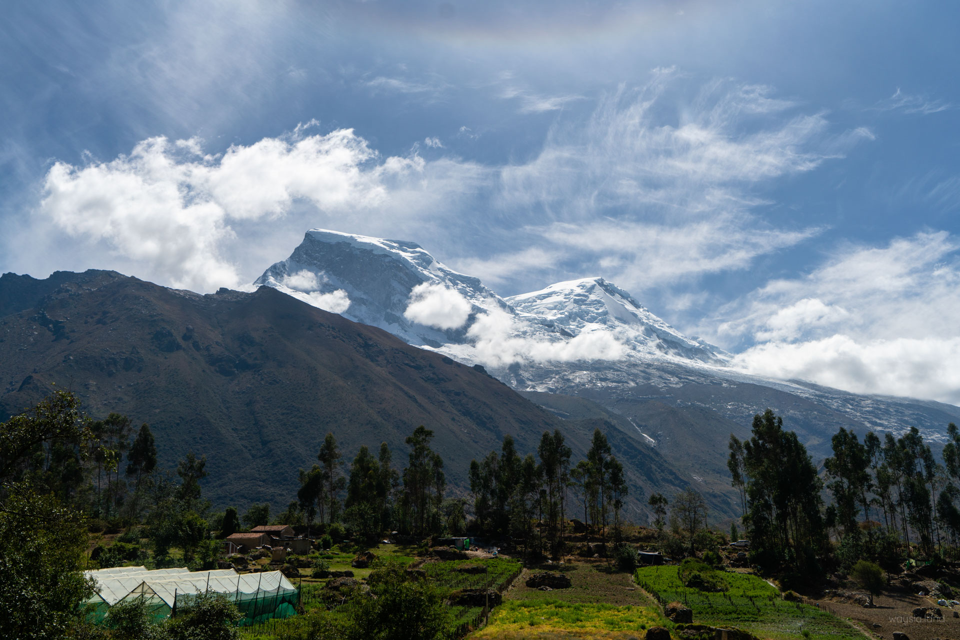 View en-route to the Santa Cruz trailhead. Mt Huascaran (6768m)