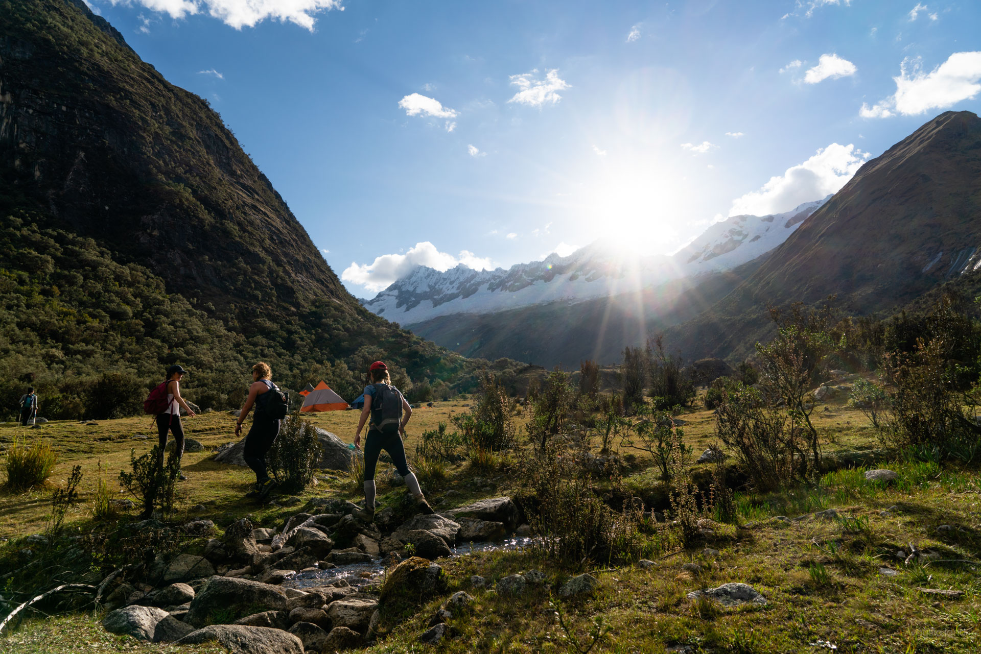 The stunning first campsite on the Santa Cruz trek (Paria)