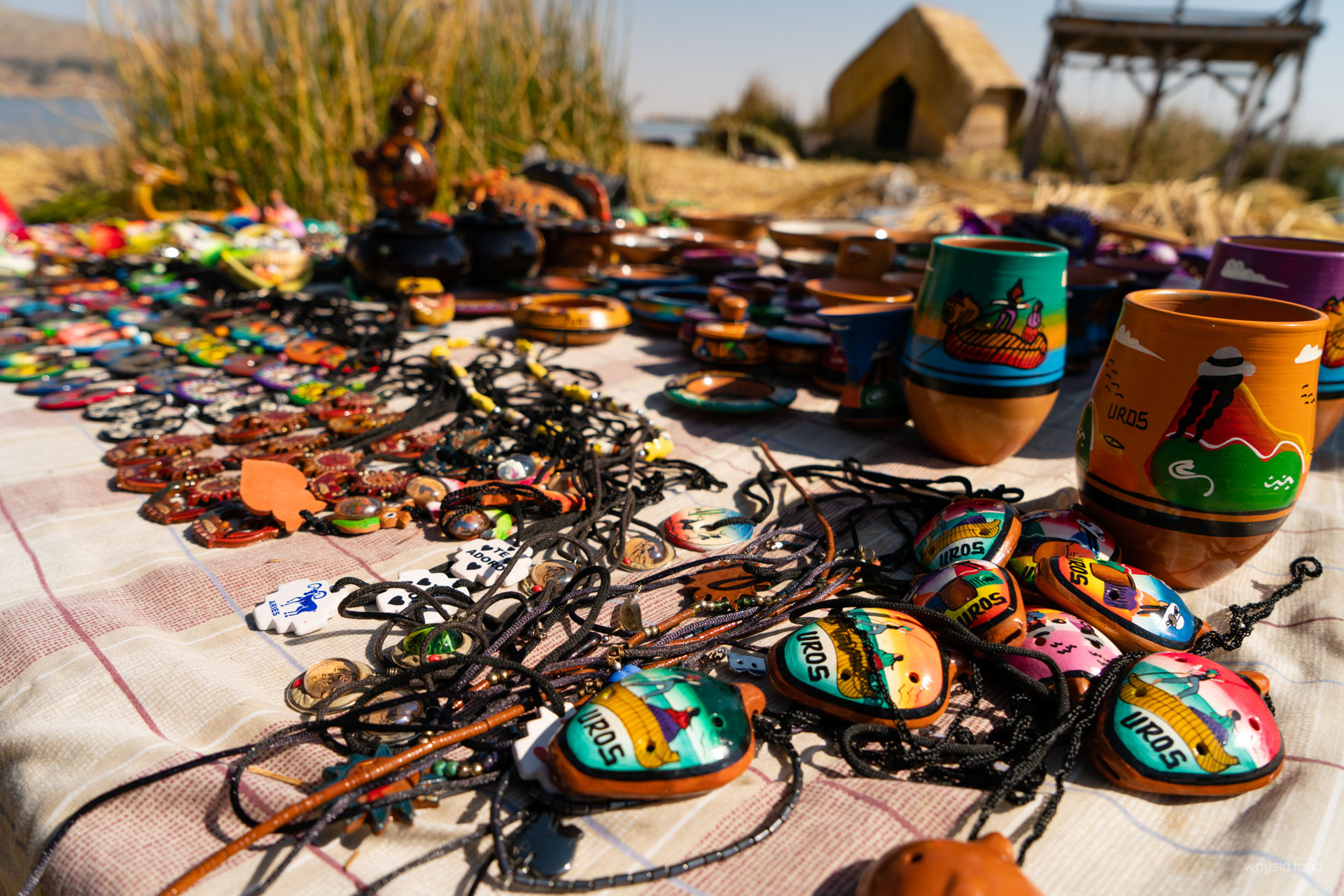 Trinkets for sale on Uros Islands